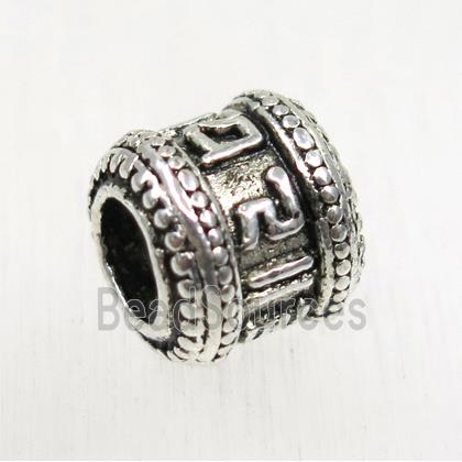 tibetan silver alloy tube beads, non-nickel