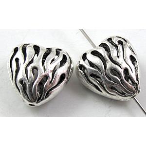 Tibetan Silver Charms heart beads