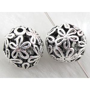 Tibetan Silver Charms Round Spacer