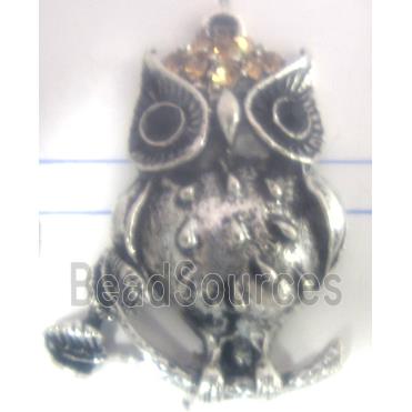 Tibetan Silver owl pendant