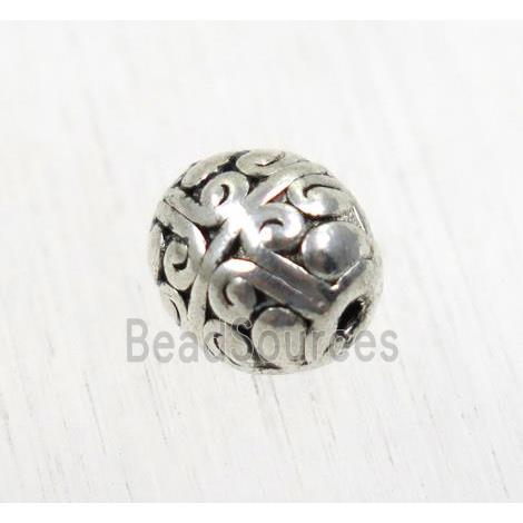 tibetan silver zinc barrel beads, non-nickel