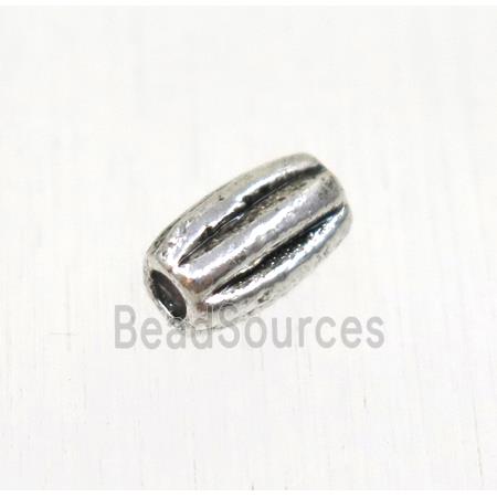 tibetan silver zinc beads, barrel, non-nickel