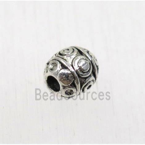 tibetan silver zinc barrel beads, non-nickel