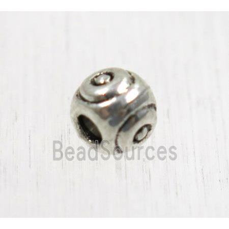 round tibetan silver zinc beads, non-nickel