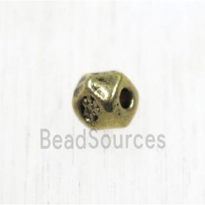 tibetan silver zinc beads, non-nickel, antique gold