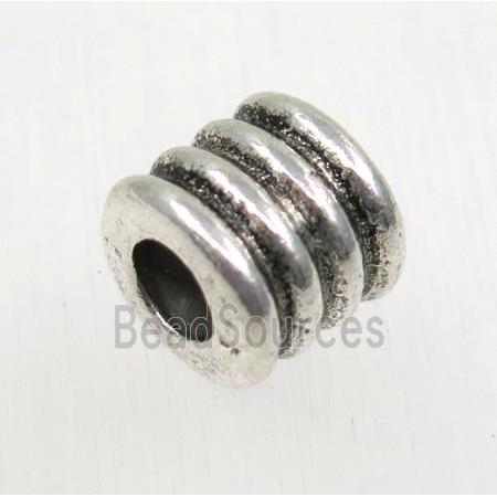 tibetan silver zinc tube beads, non-nickel