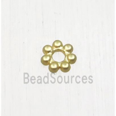 tibetan silver zinc daisy beads, non-nickel, gold plated