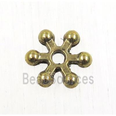 tibetan silver spacer daisy beads, non-nickel, antique gold