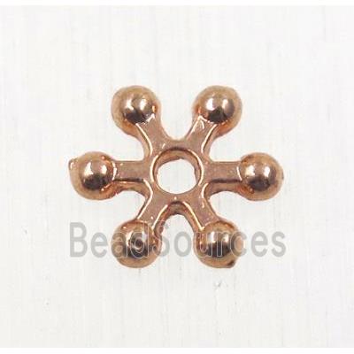 tibetan silver zinc daisy beads, non-nickel, rose gold