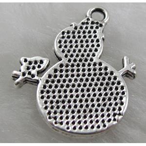 Tibetan Silver snowman pendant, Lead free and nickel Free