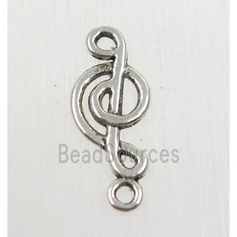 tibetan silver music notes connector, non-nickel