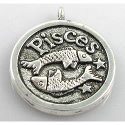 Pisces, Tibetan Silver pendant non-nickel