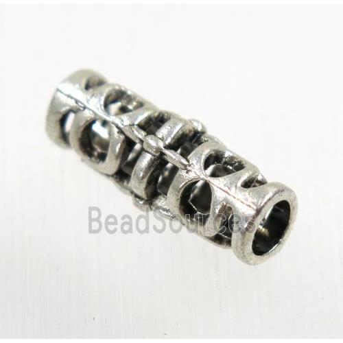 tibetan silver zinc tube beads, non-nickel