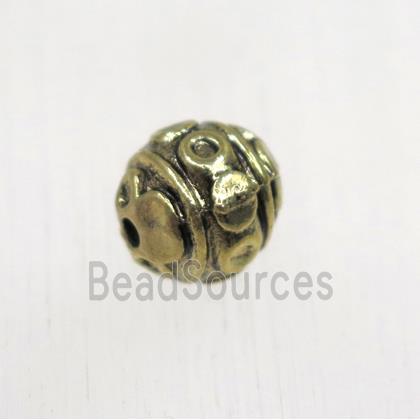 tibetan silver zinc beads, non-nickel, antique gold