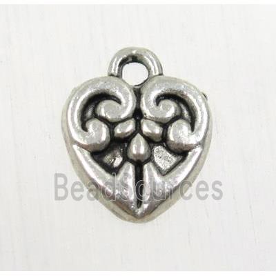 tibetan silver heart pendant, non-nickel