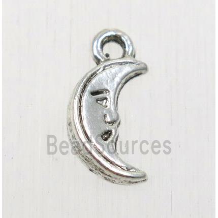 tibetan silver moon pendant, non-nickel