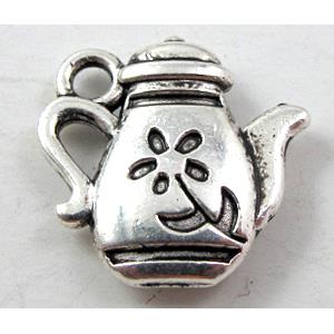 Tibetan Silver teapot pendant, Lead free and nickel Free