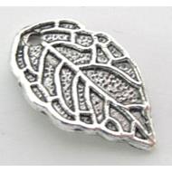 Tibetan Silver leaf pendant, lead free and nickel free