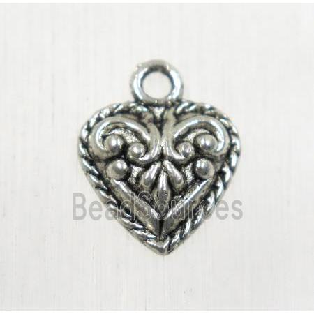 tibetan silver heart pendant, non-nickel