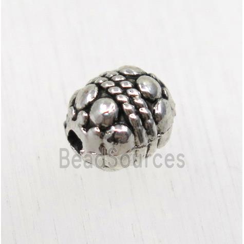 tibetan silver zinc barrel beads, non-nickel