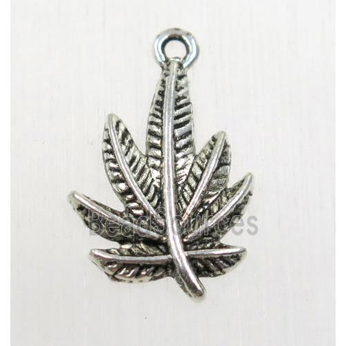 tibetan silver leaf pendant, non-nickel