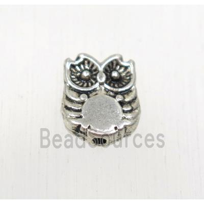 tibetan silver zinc owl beads, non-nickel