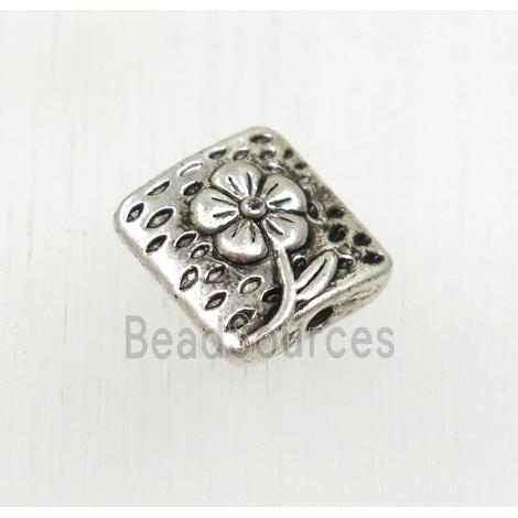 Tibetan Silver flower Spacers Non-Nickel, zinc alloy beads