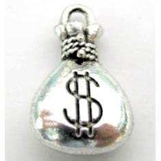 Tibetan Silver moneybag pendant, Lead free and nickel Free