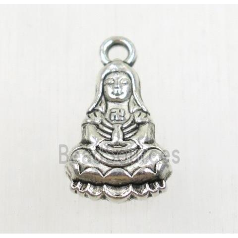 tibetan silver buddha pendant, non-nickel