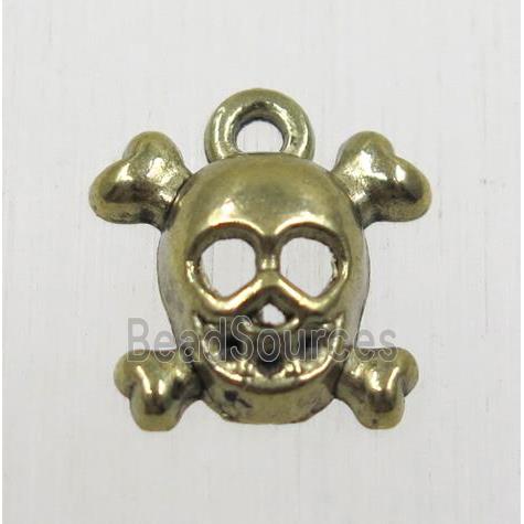 tibetan silver skull pendants, non-nickel, antique bronze