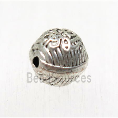 tibetan silver zinc round beads, non-nickel