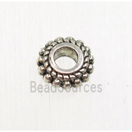 tibetan silver zinc rondelle beads, non-nickel