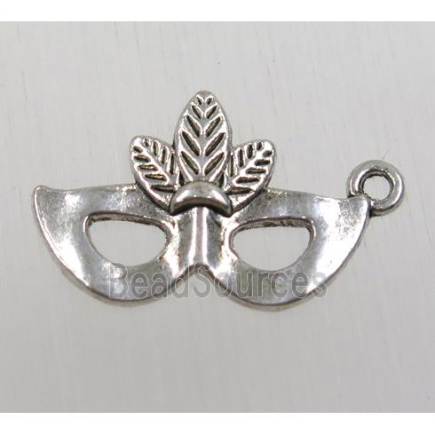 tibetan silver masked pendant, non-nickel