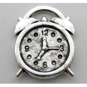 Clock charm, tibetan silver pendants, non-nickel