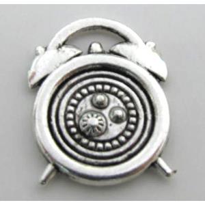 Clock charm, tibetan silver pendants, non-nickel