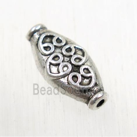 tibetan silver zinc oval beads, non-nickel