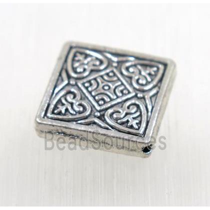 tibetan silver zinc square beads, non-nickel