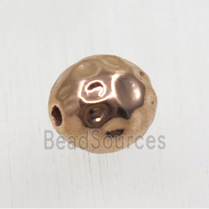 tibetan silver zinc beads, non-nickel, rose gold