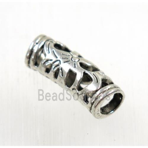 tibetan silver zinc tube beads, non-nickel