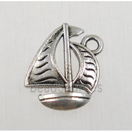 tibetan silver sailboat pendant, non-nickel