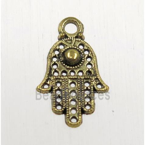 tibetan silver hamsahand pendant, non-nickel, antique gold