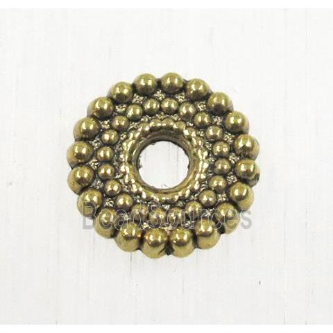 tibetan silver spacer zinc beads, non-nickel, antique gold