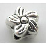 Tibetan Silver flower bead, lead free and nickel free