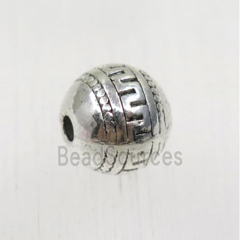 round tibetan silver zinc beads, non-nickel