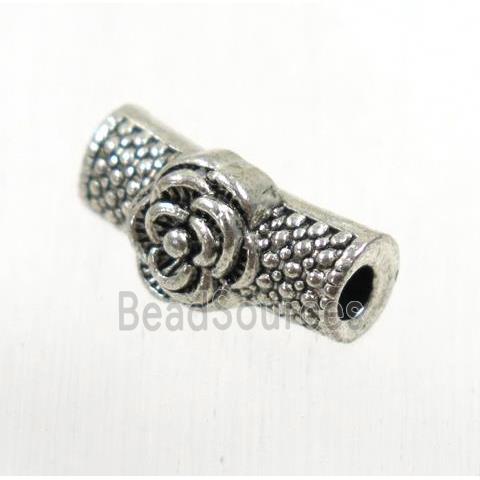 tibetan silver zinc tube beads, non-nickel