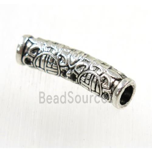 tibetan silver zinc tube beads, non-nickel