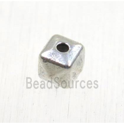 tibetan silver zinc cube beads, non-nickel