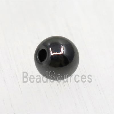 tibetan silver round zinc beads, non-nickel, black plated