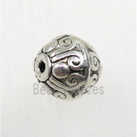 tibetan silver zinc bicone beads, non-nickel