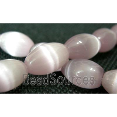 Cats eye beads, rice, light purple